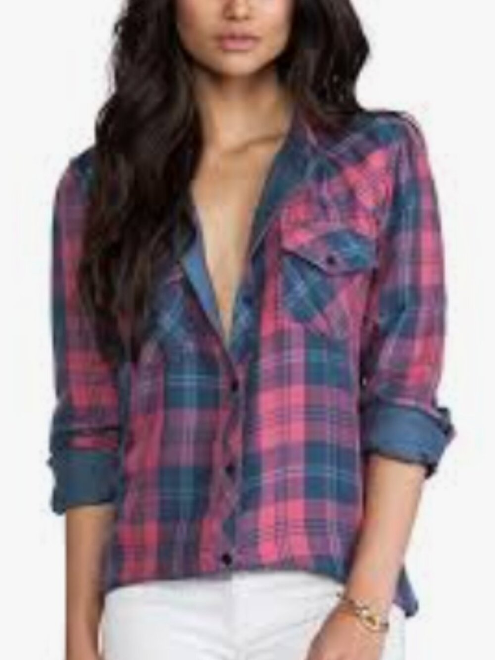 Rails Kendra Red Slate Button-Up Plaid Shirt Size Small